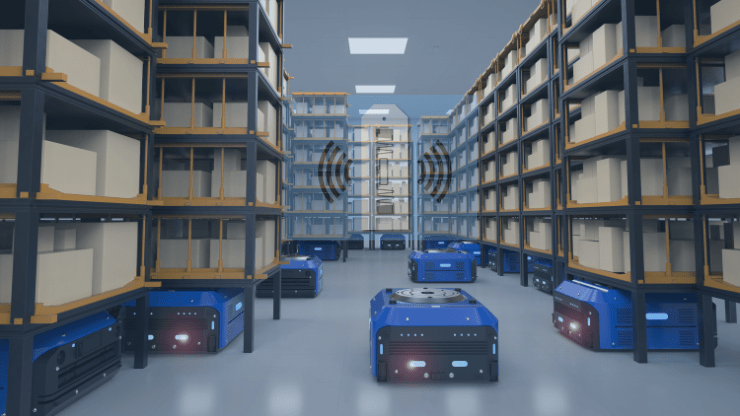 Warehouse robotics and RFID system in warehouses