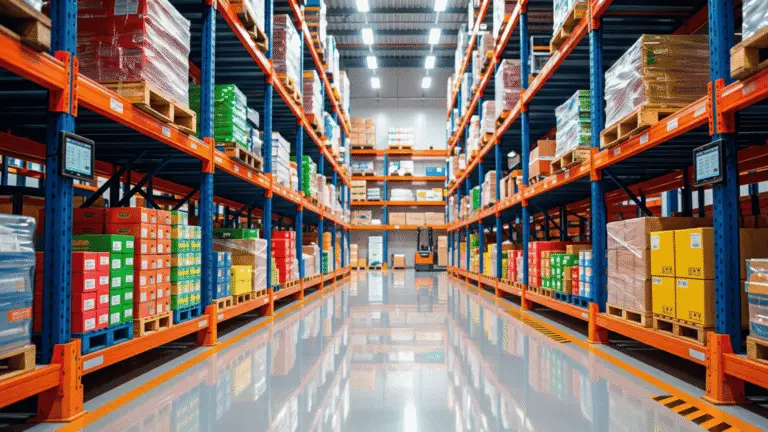 Banner showing the warehouse with inventory stocked