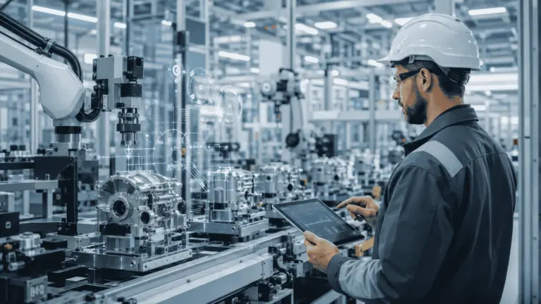 Engineer monitoring the quality at shop floor