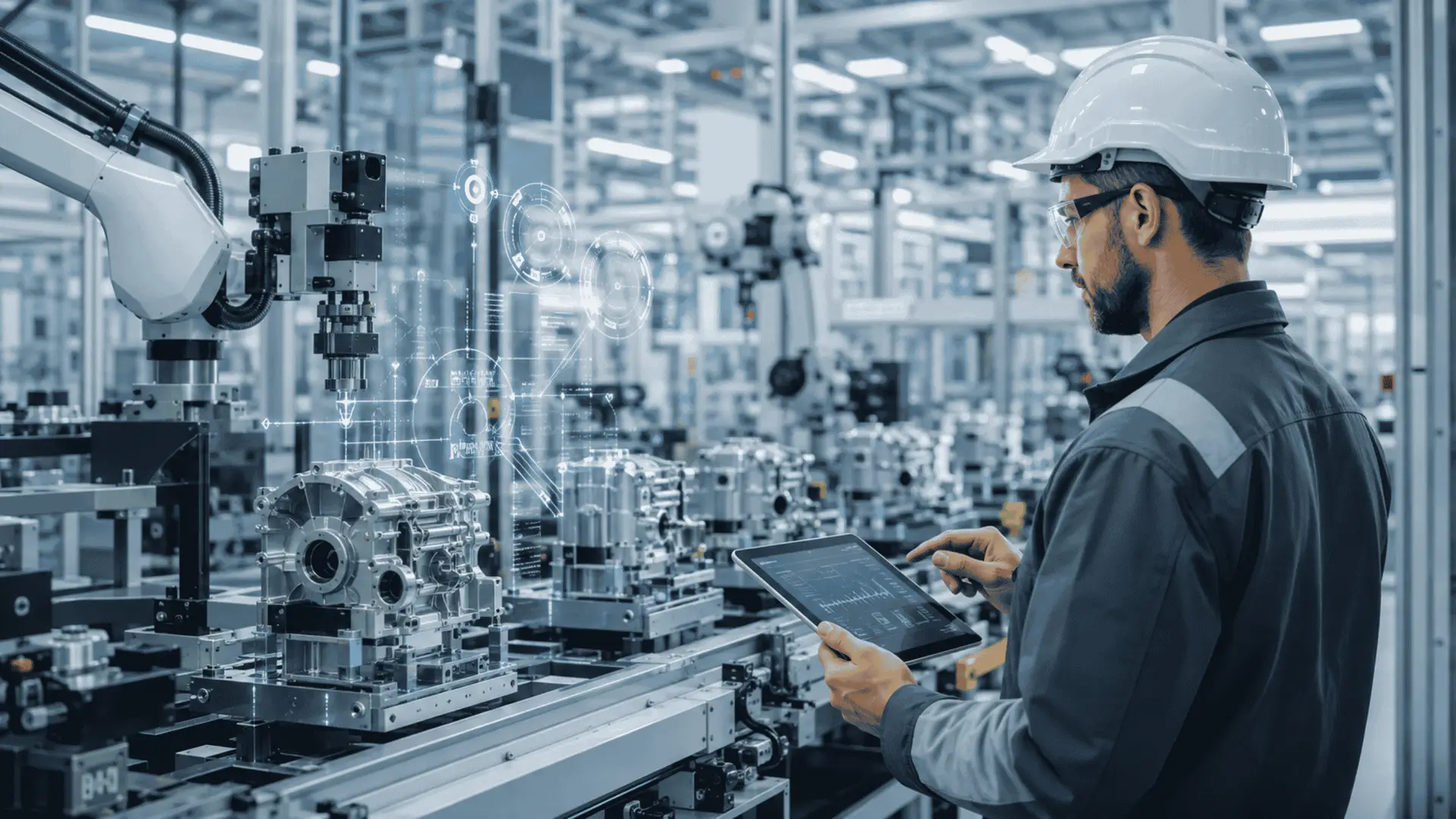 Engineer monitoring the quality at shop floor
